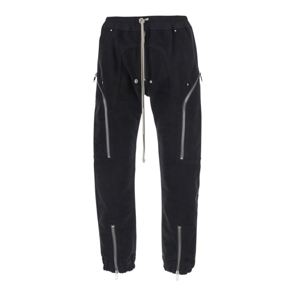 Rick Owens Men Heizer Cargo Pants With Side Pockets And Logo Black Men